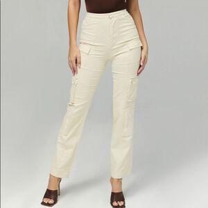 Mistress Rocks Best Life Cream Cargo Ankle Pants Sz S